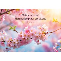 Carte Avec Verset Branche d'arbre en fleurs