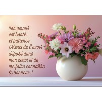 Mini-carte Bouquet de fleurs dans un vase