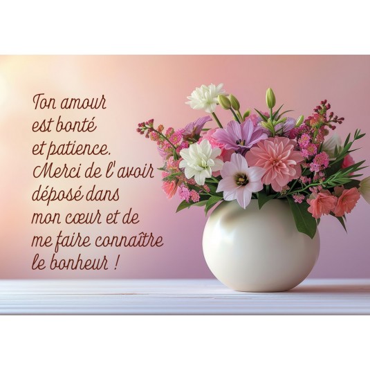 Mini-carte Bouquet de fleurs dans un vase