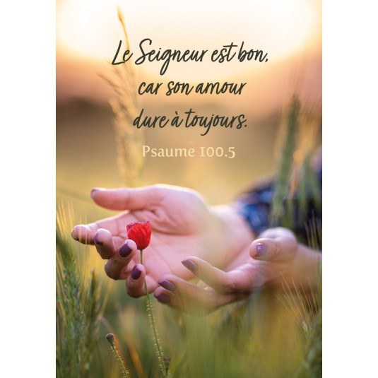 Mini-carte Mains qui prot&egrave;gent un coquelicot