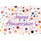 Mini-carte Anniversaire Points colorés sur fond blanc