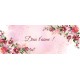 Signet Motifs floraux sur fond aquarelle rose
