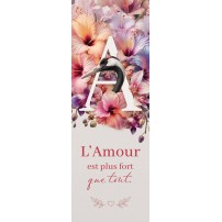 Signet Fleurs et oiseau - A comme Amour