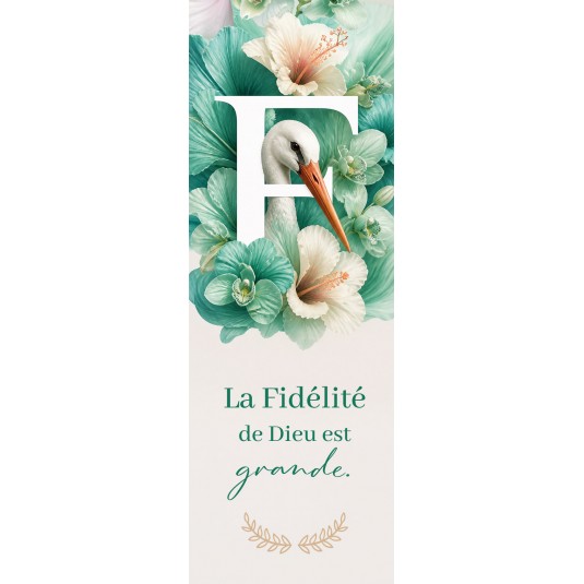 Signet Fleurs et oiseau - F comme Fid&eacute;lit&eacute;