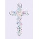Carte Sans Texte Croix en fleurs sur fond lilas