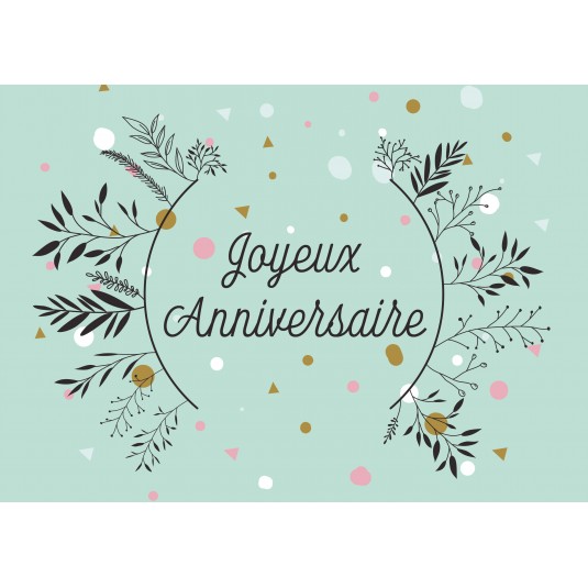 Carte Avec Message Branches et motifs sur fond vert