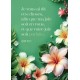 Carte Avec Verset Fleurs d'été et feuilles vertes sur fond vert