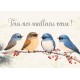 Carte Fin D'année Des petits oiseaux sur une branche