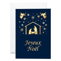 Carnet Fin D'ann&eacute;e Cr&egrave;che de No&euml;l avec dorure