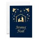 Carnet Fin D'année Crèche de Noël couleur dorée