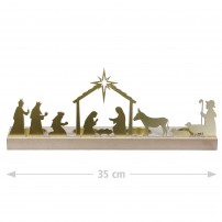 Bougeoir silhouette &laquo; Cr&egrave;che &raquo; dor&eacute;