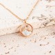Collier avec pendentif graine de moutarde en acier inoxydable - Couleur or ros&eacute;