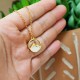 Collier avec pendentif graine de moutarde en acier inoxydable - Couleur or