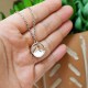 Collier avec pendentif graine de moutarde en acier inoxydable - Couleur argent