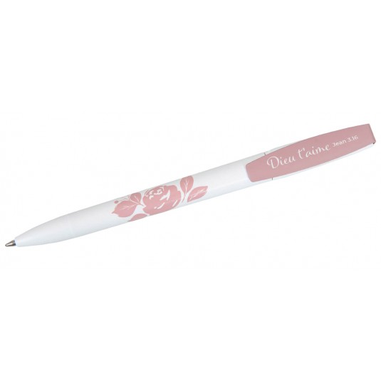 Stylo &agrave; bille &laquo; Roses &raquo;