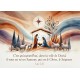 Carte Fin D'année Crèche en aquarelle multicolore