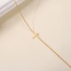 Collier croix horizontal en acier inoxydable - Couleur or