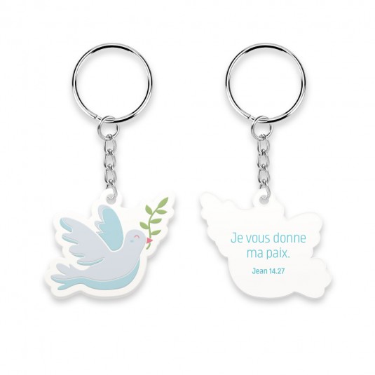 Porte-cl&eacute; PVC Colombe - Jean 14.27