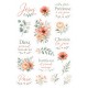 Lot de 3 planches d'autocollants - motifs floraux