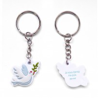 Porte-cl&eacute; PVC Colombe - Jean 14.27