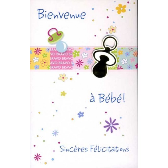 Carte Double Naissance T&eacute;tine dor&eacute;