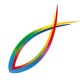 Autocollant Ichtus arc en ciel transparent