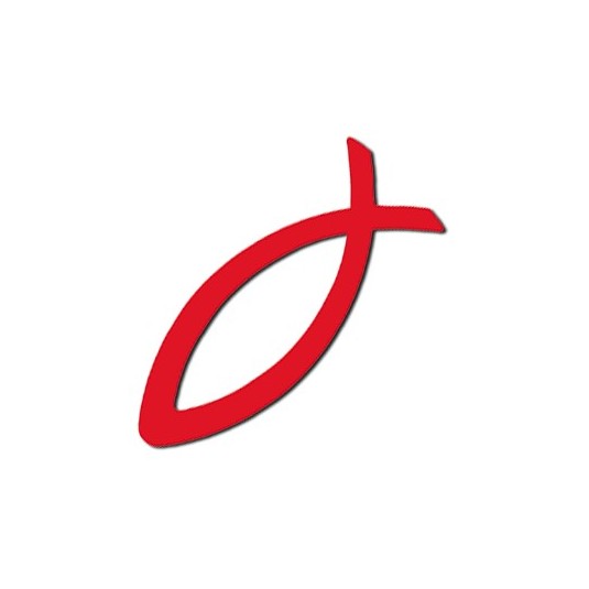 Autocollant Ichtus rouge