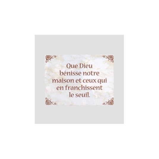 Céramique sans cadre Que Dieu bénisse notre maison