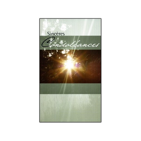 Carte Double Condol&eacute;ances Rayon de soleil traversant un arbre