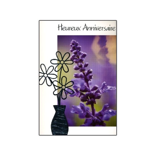 Carte Double Anniversaire Branche de lilas
