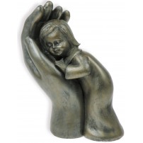 Figurine fille dans une main Bronze