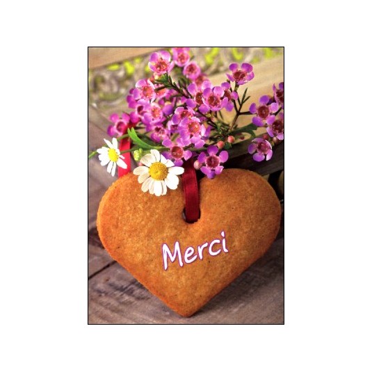 Mini Carte Coeur et fleurs