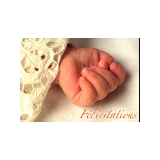 Carte Avec Message Main de b&eacute;b&eacute; (F&eacute;licitations)