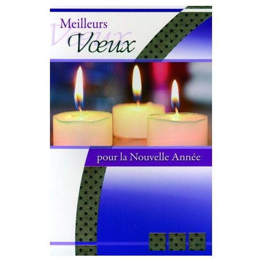 CARTE DOUBLE Meilleurs V&oelig;ux Bougies sur fond mauve