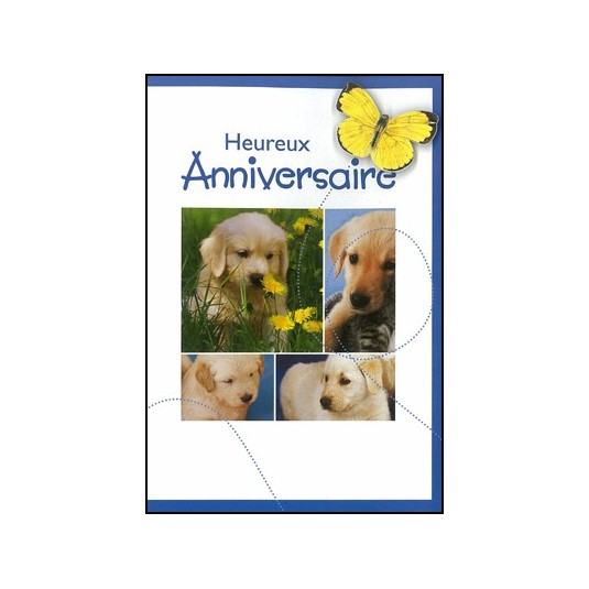 Carte Double Anniversaire Chiots