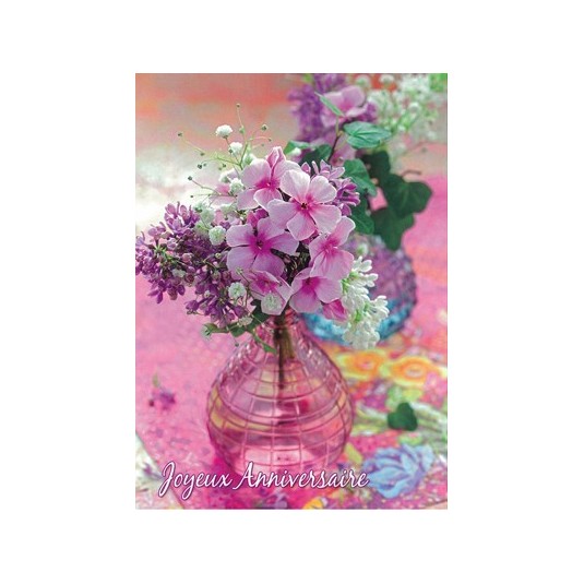 Carte Avec Message Bouquet dans vase (JA)