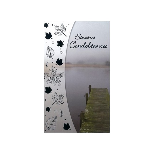 Carte Double Condol&eacute;ances Jet&eacute;e sur lac embrum&eacute;e