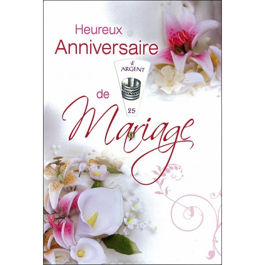 Carte Double Anniversaire De Mariage Bouquet lys et arums