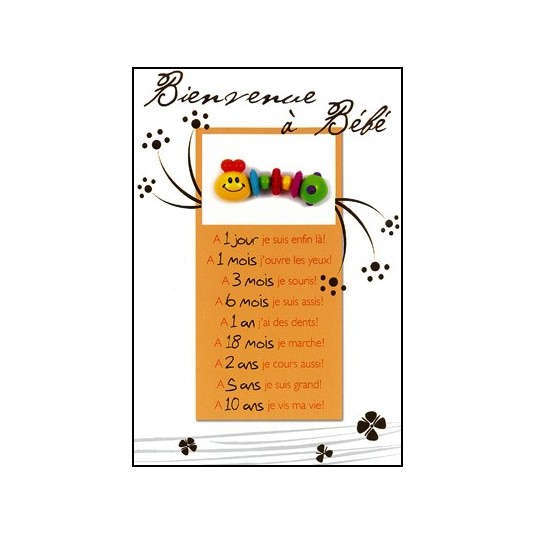 Carte Double Naissance Chenille