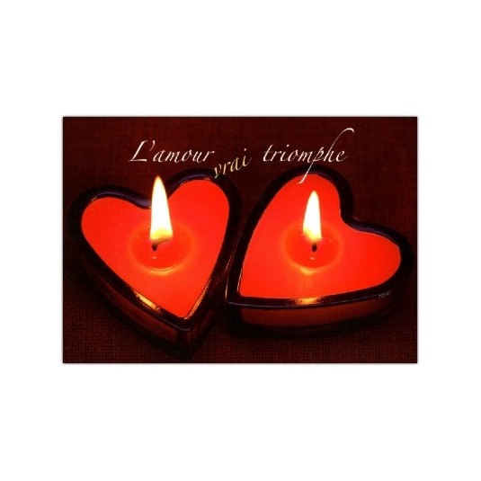 Carte Double Mariage 2 bougies coeur