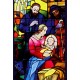 Mini Carte Fin D'année Vitrail crèche