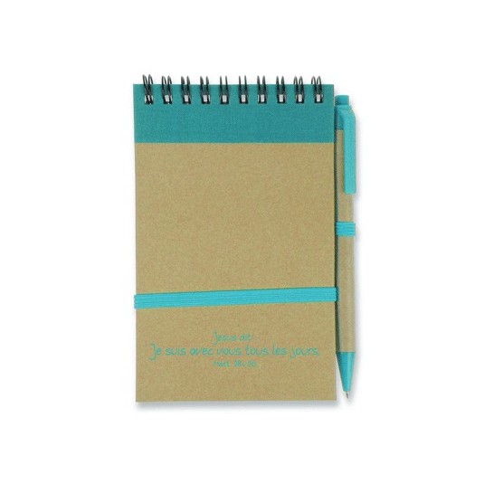 Bloc note bleu/brun Je suis avec vous...( recyclable)