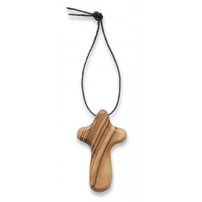 COLLIER PETITE CROIX BOIS OLIVIER