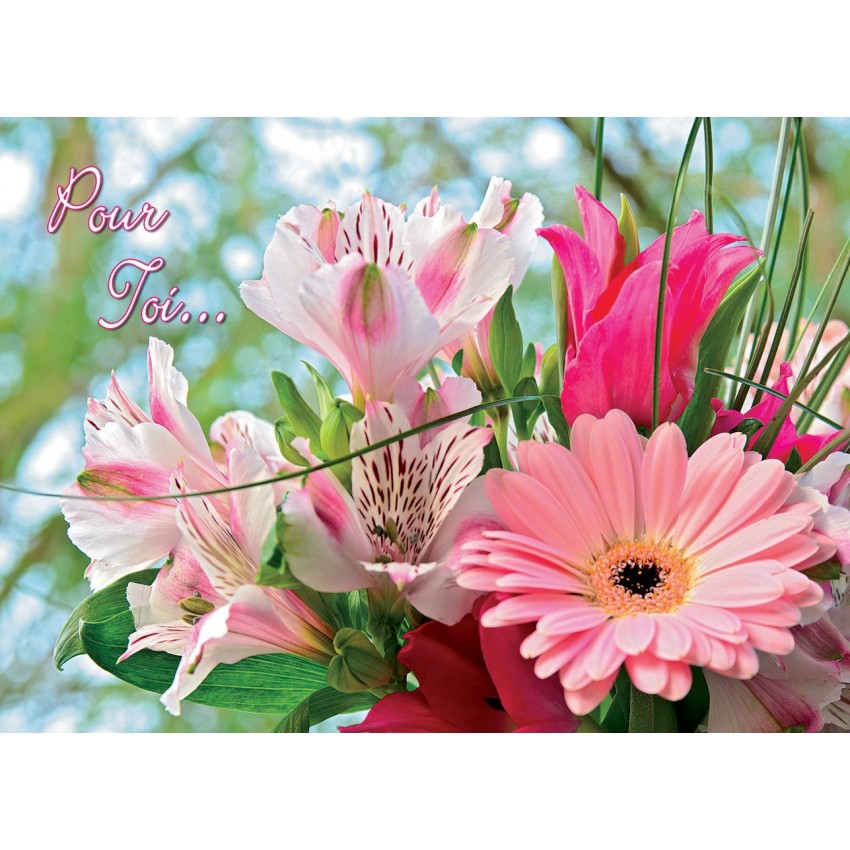 Mini carte arrangement floral pour toi 