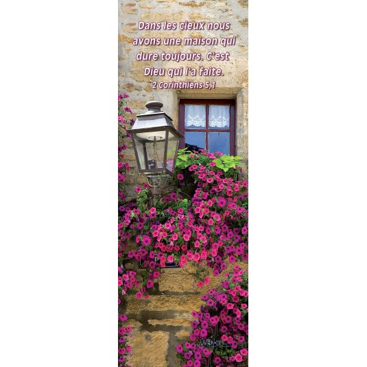 Signet Lampadaire et fleurs devant maison
