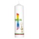 Bougie croix multicolore et coupe H22cm d6cm