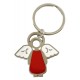 Porte-clés ange rouge en métal 5x5cm