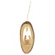 Suspension ovale crèche en bois d'olivier 11 cm