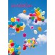 MINI CARTE : Envol de ballons multicolore( Invitation)