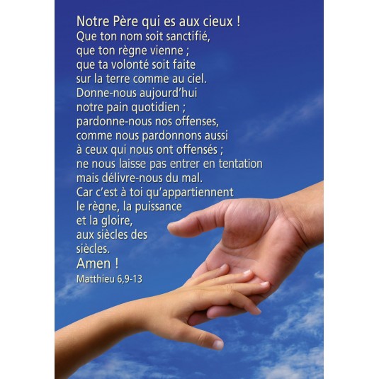 Carte Notre P&egrave;re (mains)